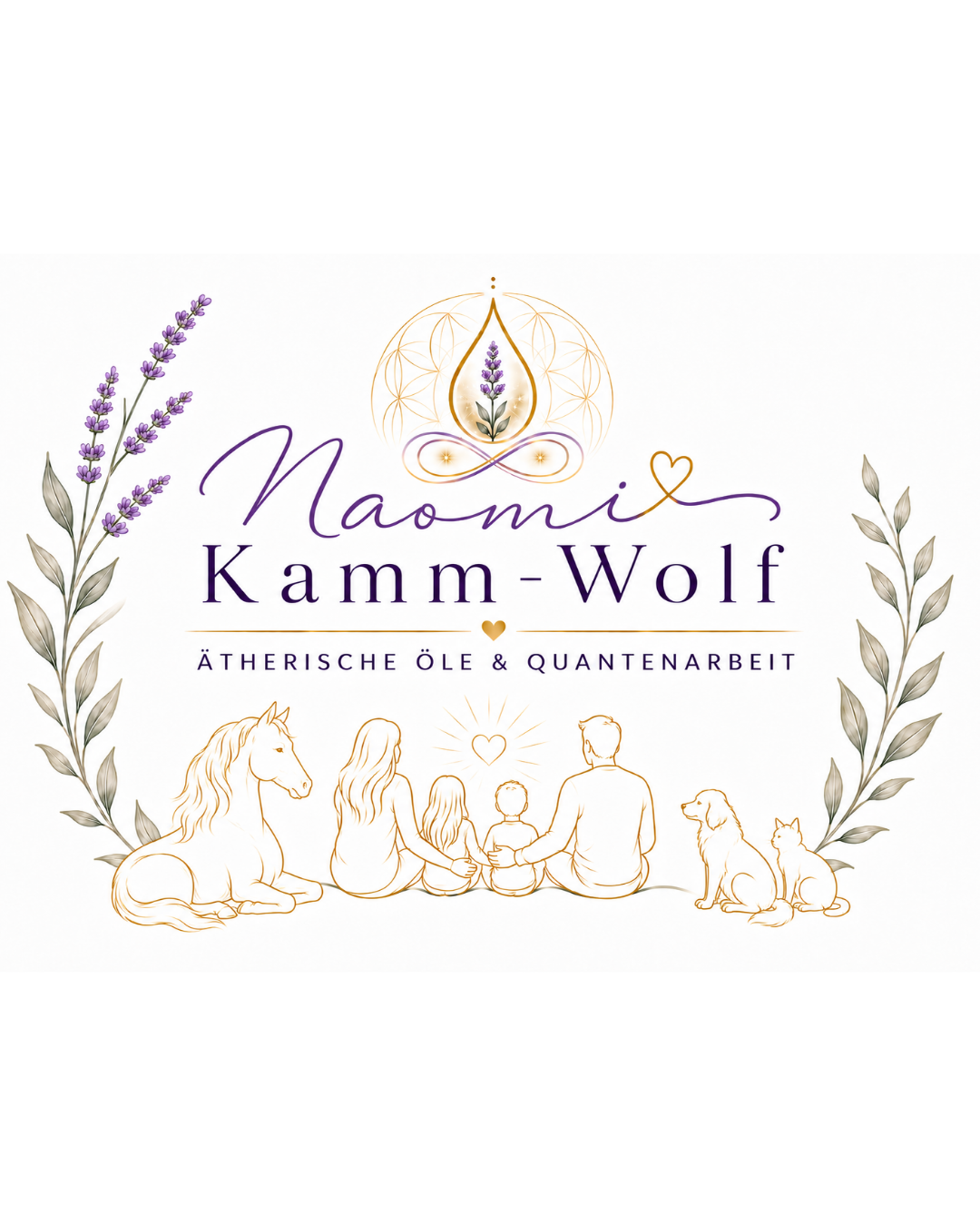 Illustration Familie und Tiere